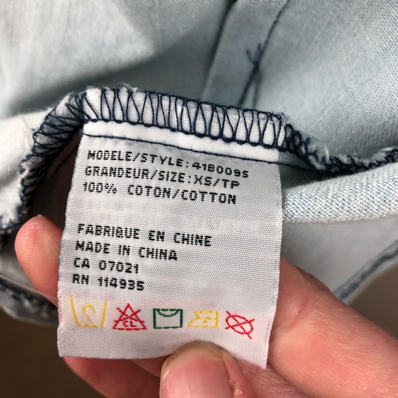 RD Light Wash Denim Long Sleeve Snap Button Top - Picture 7 of 8